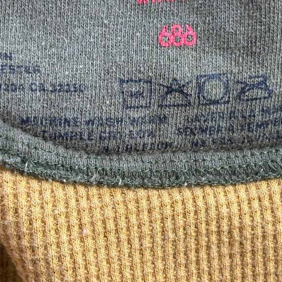 VTG 686 Hoodie Men’s L Y2K Logo Snowboard Ski Zip Pockets Gorpcore Olive Green - Picture 6 of 13